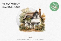 Cute Cottage English Rusty House Clipart Cabin Garden Floral Nursery wall art card making collage printable files xmas decor junk journal sublimation files watercolor Cute Cottage English Rusty House clipart, victorian Landscape spring, European summer