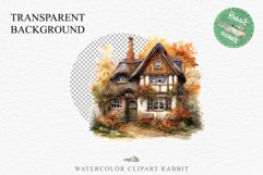 Cute Cottage English Rusty House Clipart Cabin Garden Floral Nursery wall art card making collage printable files xmas decor junk journal sublimation files watercolor Cute Cottage English Rusty House clipart, victorian Landscape spring, European summer