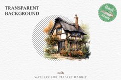 Cute Cottage English Rusty House Clipart Cabin Garden Floral Nursery wall art card making collage printable files xmas decor junk journal sublimation files watercolor Cute Cottage English Rusty House clipart, victorian Landscape spring, European summer