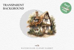 Cute Cottage English Rusty House Clipart Cabin Garden Floral Nursery wall art card making collage printable files xmas decor junk journal sublimation files watercolor Cute Cottage English Rusty House clipart, victorian Landscape spring, European summer