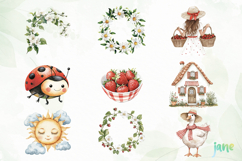 Cute Cottagecore Strawberry Clipart Bundle Product Image 2