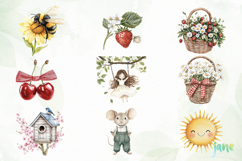 Cute Cottagecore Strawberry Clipart Bundle Product Image 10