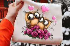 Cute Couple Owl Valentine's Day Clipart Png Product Image 2