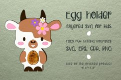 Cute Cow. Easter Egg Holder Template for cutting machines
