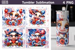 Cute Cow Patriotic Tumbler | 4th Of July Tumbler Product Image 1