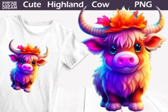 Highland Cow Clipart | Cute Cow Sublimation Design Product Image 1
