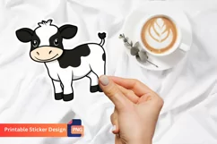 Cute Cow Sticker, Cute Cartoon Cow Decals, Funny Cow Sticker Product Image 1