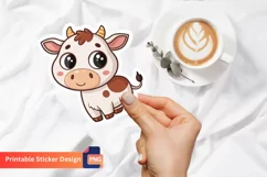 Cute Cow Sticker, Animal Sticker, Farm Animal Sticker Product Image 1