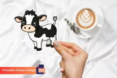 Cute Cow Sticker, Cute Cartoon Cow Decals, Funny Cow Sticker Product Image 1