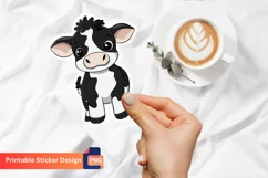 Cute Cow Sticker, Cute Cartoon Cow Decals, Funny Cow Sticker Product Image 1