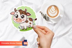 Cute Cow Sticker, Animal Sticker, Farm Animal Sticker Product Image 1