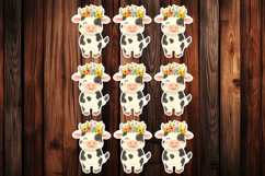Cute Cow Printable Stickers - PNG Sticker Sheet