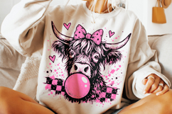 Highland Cow Valentine's Day PNG, Be Mine, Xoxo Png, Love Product Image 2