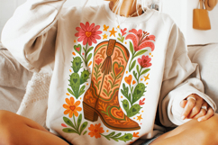 Cowboy Boot PNG, Country Western PNG, Boho Floral PNG, Farm Product Image 1