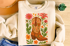 Cowboy Boot PNG, Country Western PNG, Boho Floral PNG, Farm Product Image 3