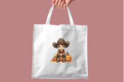 Halloween Cowboys Clipart Bundle | 10 Cute Watercolor Kids Product Image 8