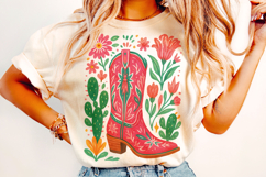Cowgirl Boots PNG, Country Western PNG, Boho Floral PNG Product Image 2