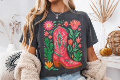 Cowgirl Boots PNG, Country Western PNG, Boho Floral PNG Product Image 3