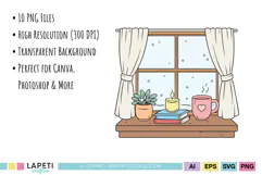 Winter hygge digital clip art elements