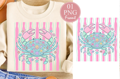 Cute Crab PNG, Seashells Doodle Sublimation Design Product Image 1