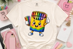 Cute Crayon Box Character PNG School Supply Design Product Image 2