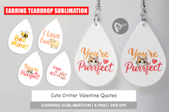 Cute Critter Valentine's Quotes Earring Product Image 1