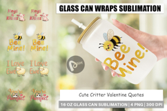 Critter Valentine's Quotes Glass Can Product Image 1