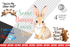 Critter Valentine's Quotes Clipart Product Image 1