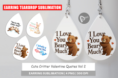 Cute Critter Valentine's Quotes Earring Product Image 1