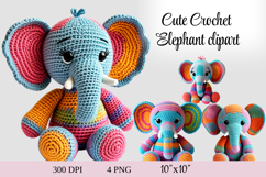 Cute Crochet Elephant Clipart Product Image 1