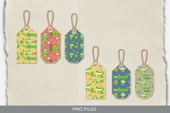 Cute Crocodile Seamless Pattern Shaped Tags Product Image 1