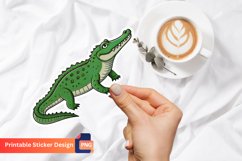Cute Crocodile Sticker, Animal Sticker, Animal Lovers Art Product Image 1