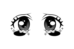 Cute crying anime eyes expression illustration design Product Image 1