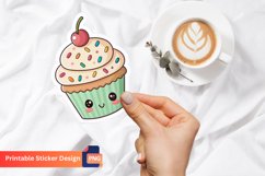 Cute Cupcake Sticker, Food Vinyl Sticker, Cupcake Decal Product Image 1