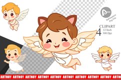 Cute Cupids Clipart Product Image 1