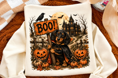 Cute Dachshund Halloween PNG, Boo Dog PNG Product Image 3