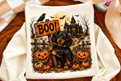 Cute Dachshund Halloween PNG, Boo Dog PNG Product Image 3