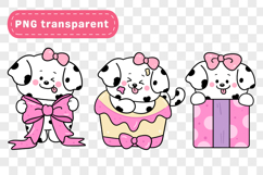 Cute Dalmatian Puppy Birthday Clipart PNG Kawaii Dog Product Image 3