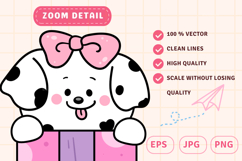 Cute Dalmatian Puppy Birthday Clipart PNG Kawaii Dog Product Image 4