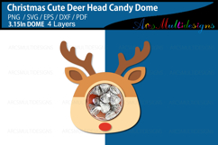 Cute Christmas deer head candy dome holder svg Product Image 2