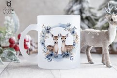 Cute Deer Flower Watercolor Sublimation Clipart Product Image 3