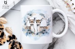 Cute Deer Flower Watercolor Sublimation Clipart Product Image 4