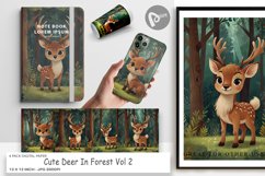 Digital Paper Cartoon Deer in Forest Product Image 1