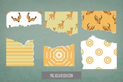 Cute Deer Pattern Torn Paper - Scrapbooking PNG Product Image 1