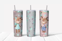 Cute Deer sublimation design Skinny tumbler wrap design 
