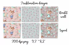 Cute Deer sublimation design Skinny tumbler wrap design 