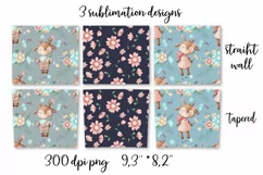 Cute Deer sublimation design Skinny tumbler wrap design 