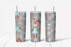 Cute Deer sublimation design Skinny tumbler wrap design 