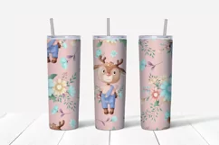 Cute Deer sublimation design Skinny tumbler wrap design 
