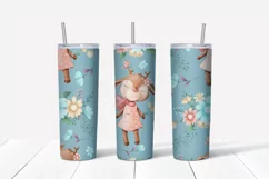 Cute Deer sublimation design Skinny tumbler wrap design 